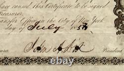 Civil War General John A. Dix Signature on 1857 Stock, Mississippi & Missouri RR
