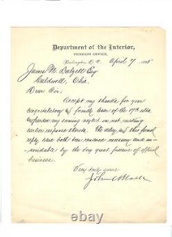 Civil War General John C Black 11th Indiana/37th Illinois Autographed Document
