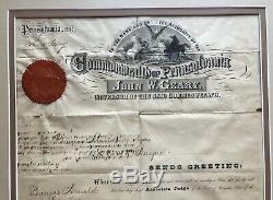 Civil War General John Geary Autographed Document as PA Governor