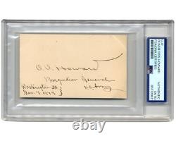 Civil War General Oliver Otis Howard Signed Cut PSA Founder of Howard Uni