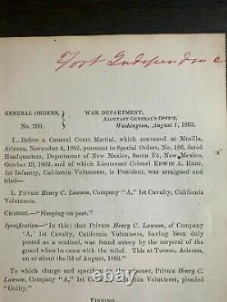 Civil War General Order 260 2 Soldiers To Be Shot Confirmed President Lincoln