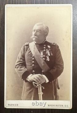 Civil War General Phillip Sheridan Rare Cabinet Card Photo Soldier Dated 1800s