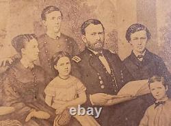 Civil War General President Ulysses Grant Family Antique Albumin Photo