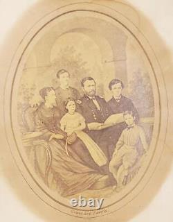 Civil War General President Ulysses Grant Family Antique Albumin Photo