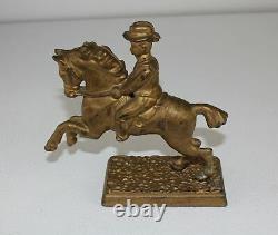 Civil War General Sheridan Riding Horse Winchester CastIron Figural Bank Antique