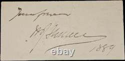 Civil War General William Tecumseh Sherman, Hero, Bold Signature Cut Dated 1889