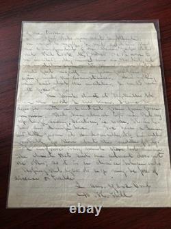 Civil War Generals Letter from General D H Hill to General James Longstreet