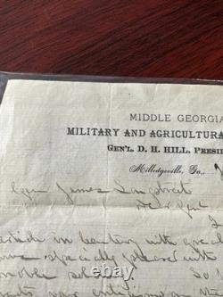 Civil War Generals Letter from General D H Hill to General James Longstreet