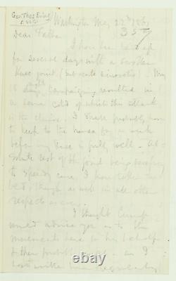 Civil War Letter re Chances of William T. Sherman Obtaining General Commission