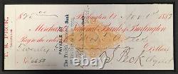 Civil War Medal of Honor General Theodore Peck SIGNED check 1882 AUTOGRAPHED