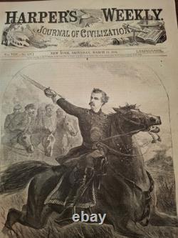 Civil War Newspapers- Harper's Weekly- GEORGE CUSTER, AFRICAN AMERICAN TROOPS