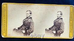 Civil War Photo Stereoview General Sherman Yellow Mount