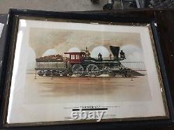 Civil War Steam Locomotive The General Chromolithograph in Vintage Frame