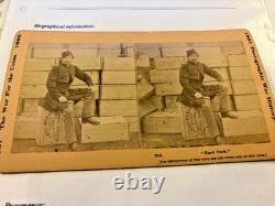 Civil War Stereoview of Future General James W Forsyth sitting on Hard Tack Box