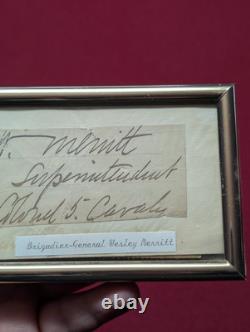 Civil War Union General Wesley Merritt Autographed Signed Civil War West Point