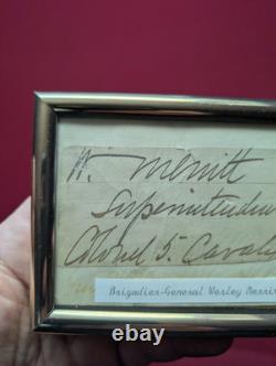 Civil War Union General Wesley Merritt Autographed Signed Civil War West Point