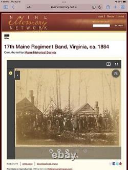 Civil War photograph 17th Maine Reg. Band, Brig. General Hays, Virginia 1864
