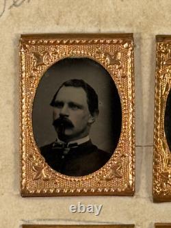 Civil War x4 Gem Tintypes Generals Soldiers Officers Union Confederate photo
