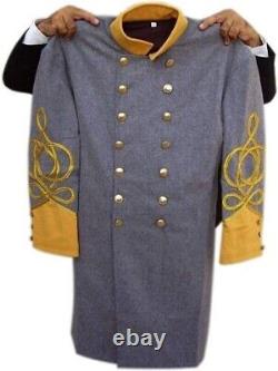 Civil war confederate General Double Breasted Cavalry General's Gray Frock Coat