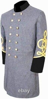 Civil war confederate General Double Breasted Cavalry General's Gray Frock Coat