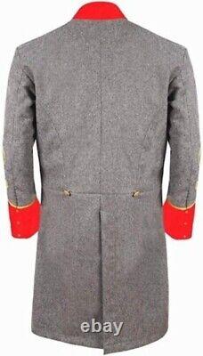 Civil war confederate General Double Breasted Cavalry General's Red Cuff's Coat