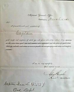 Civil war display Union General Jesse Reno & julius garesche original document
