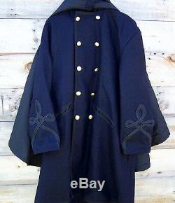 Civil war union federal general double breasted cloak coat pleated with cape 48