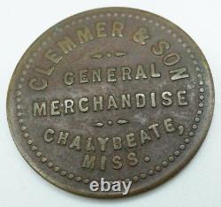 Clemmer & Son General Merchandise Good For 5 Cent Civil War Era Chalybeate Miss