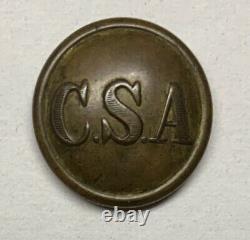 Confederate Army General Service Civil War Coat Button Rare Backmark