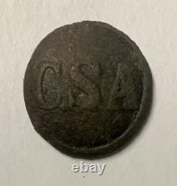 Confederate Army General Service Local Cast CSA Civil War Coat Button