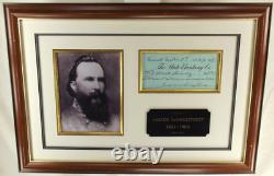 Confederate General James Longstreet Civil War Signed Autograph Check Display