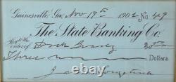 Confederate General James Longstreet Civil War Signed Autograph Check Display