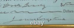 Confederate General James Longstreet Civil War Signed Autograph Check Display
