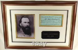 Confederate General James Longstreet Civil War Signed Autograph Check Display