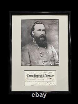 Confederate General James Longstreet Civil War Signed Autograph Check Photo JSA