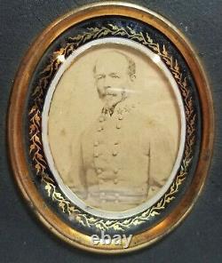 Confederate General Joseph E. Johnson, small framed Civil War CDV photo CSA