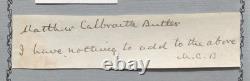 Confederate General Matthew C. Butler Signed Calling Card, Civil War, Autograph