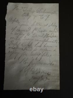Confederate General Patrick Cleburne 1964 Communication Autograph Civil War