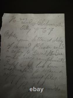 Confederate General Patrick Cleburne 1964 Communication Autograph Civil War