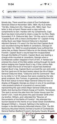 Confederate General Patrick Cleburne 1964 Communication Autograph Civil War