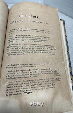 Confederate Imprint Acts Of General Assembly, Richmond, Virginia CIVIL War 1861