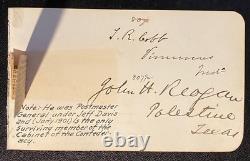 Confederate Postmaster General John H. Reagan & other Signatures/ Civil War Confederate Postmaster General John H. Reagan & other Signatures/ Civil War