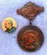 Custer Reunion Medal Canandaigua Ny 1907 & Sheridan Celluloid