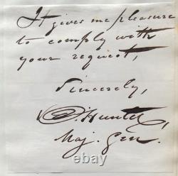 David Hunter General Civil War Issued 1862 Order Emancipating Slaves Signed Lett