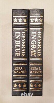 Easton Press Generals In Blue & Gray 2 Volume Set Civil War Leather Excellent
