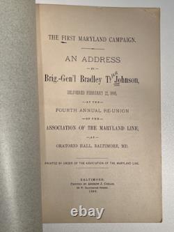 First Maryland Campaign, General Bradley Johnson, 1886, Civil War, Maryland Line