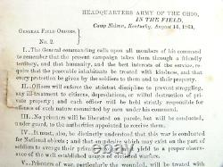 Frankfort Kentucky CIVIL War Camp Nelson General Burnside Order 1863
