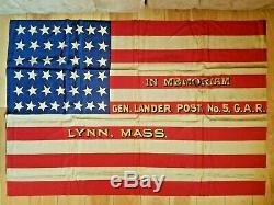GAR POST No 5 FLAG LYNN MASSACHUSETTS General Lander Inaugural Address CivilWar