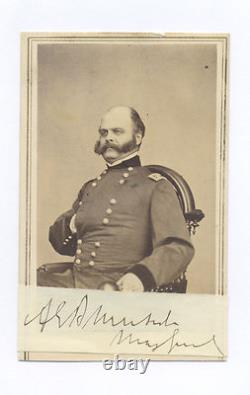 GENERAL AMBROSE E. BURNSIDE SIGNED CIVIL WAR CDV PHOTO from GEN'L CROSMAN Album