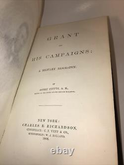 GENERAL ULYSSES GRANT! (FIRST EDITION 1866!) Memoirs Personal Civil War